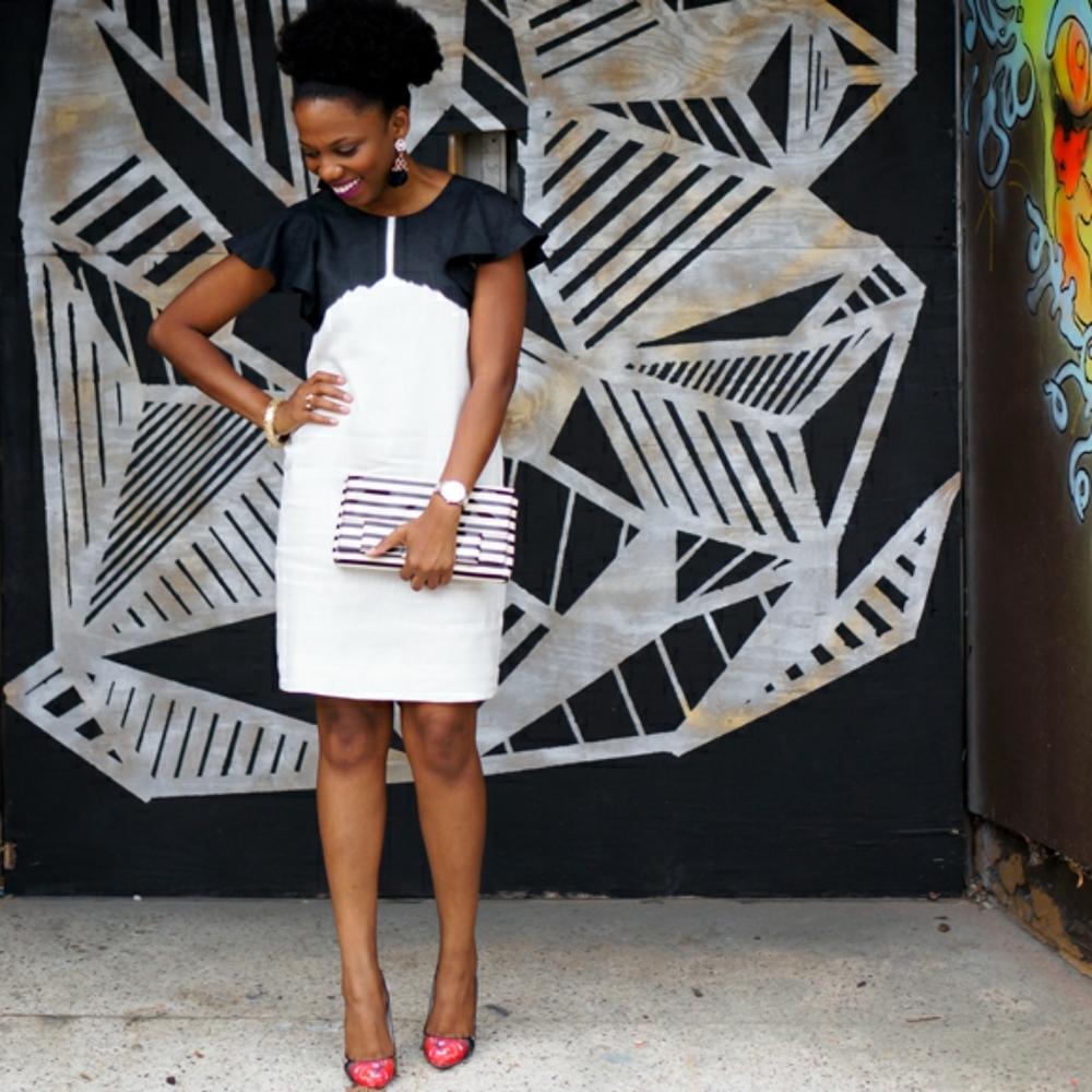 J. Crew | Dip-Dyed Black & White Linen Dress
